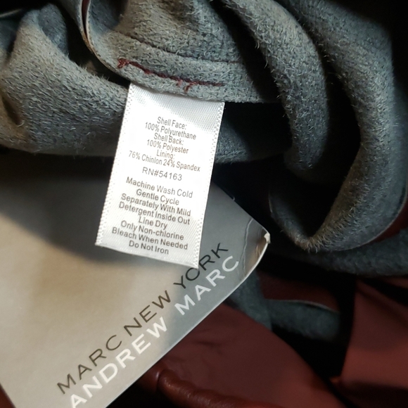 Andrew Marc, leather like, waste control, burgandy - Picture 13 of 14